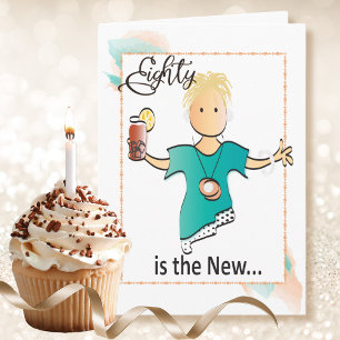 80 Birthday Card for Her - Fab and Cute
