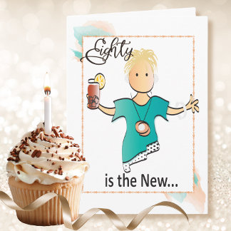 80 Birthday Card for Her - Fab and Cute