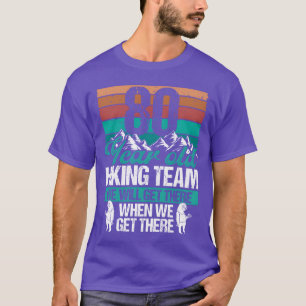 80 Birthday Sloth Hiking Mountains 80 Year Old fun T-Shirt