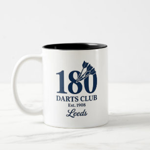 80 Darts Club Leeds Est 1908 Two-Tone Coffee Mug