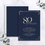 80 & Fabulous Blue & Gold Calligraphy Birthday<br><div class="desc">It's your special birthday, and it's time to celebrate! Do you want to throw the best bash in town? Make sure it starts off with the highest of style with this 80 & Fabulous Blue & Gold Calligraphy Birthday Foil Invitation. It will be sure to set the tone for a...</div>