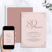 80 & Fabulous Blush Pink & Black Birthday