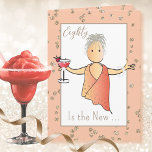80 Fabulous Female Cartoon Sparkle 80th Birthday Card<br><div class="desc">Let her know that 80 is the new Fabulous with this female cartoon holding a strawberry margarita.  This fun and funny card is sure to put a smile on her face.  Customise the inside message and even change the year if you like!</div>