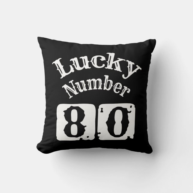 80 - Lucky Number 80 Luck Cushion (Front)