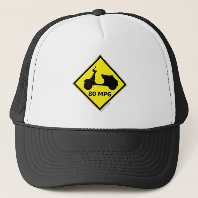 80 mpg Scooter Style Trucker Hat (Front)