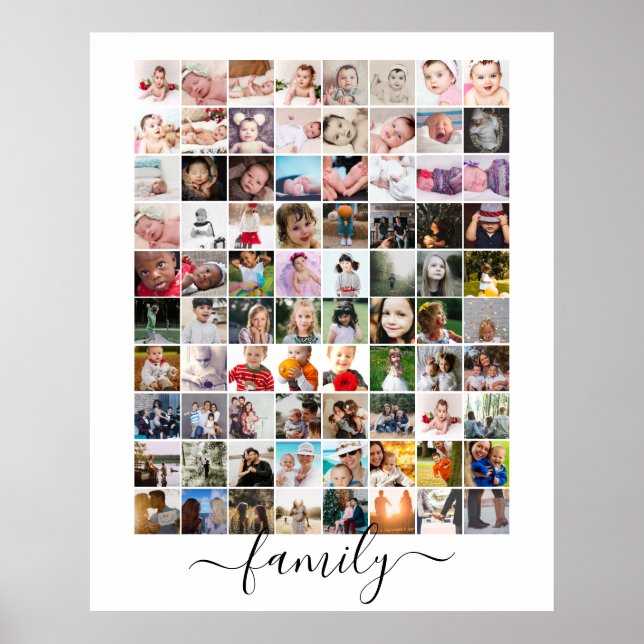 80 Photo Collage Personalized Family Poster (Front)