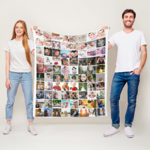 80 Photo Collage  Unique Personalised DIY Custom Fleece Blanket