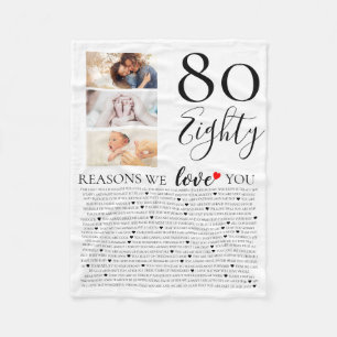 80 Reasons I Love You Photo Montage Blanket