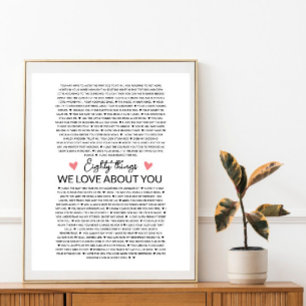 80 reasons why we love you birthday gift for him  poster