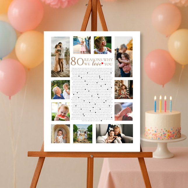 80 reasons why we love you photo collage birthday poster (Creator Uploaded)