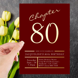 80 Red 80th Birthday Party Gold