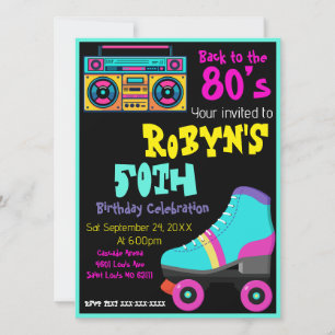 80’s or 90s Theme Birthday Invitation