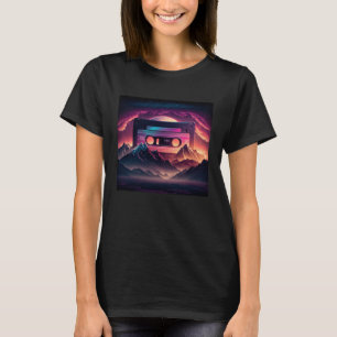 80 s Retro Cassette Tape in Celestial Environment T-Shirt