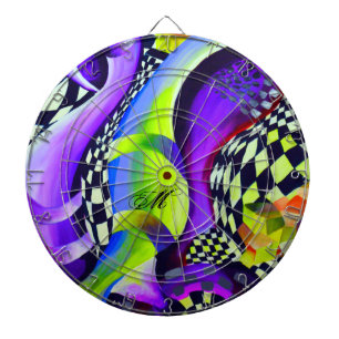 80`s Retro Geometric Pattern Dartboard