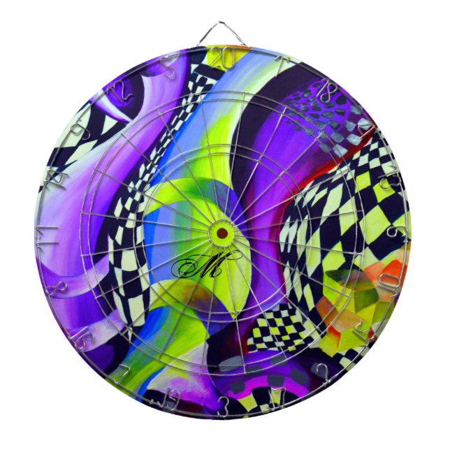 80`s Retro Geometric Pattern Dartboard (Front)