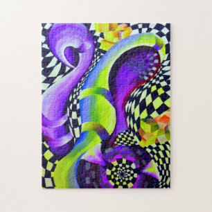 80`s Retro Geometric Pattern Jigsaw Puzzle