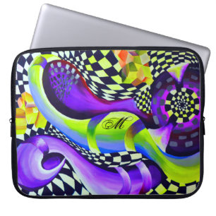 80`s Retro Geometric Pattern Laptop Sleeve