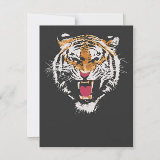 80 S Wild Tiger Growling Face Sweater Invitation