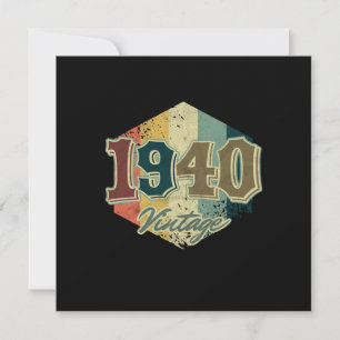 80 th Birthday Celebration Gift 1940 Vintage Retro Invitation