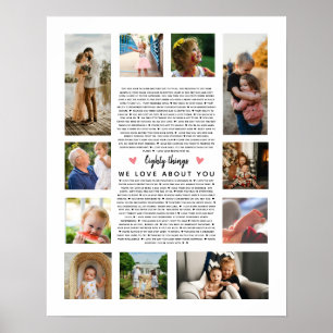 80 things we love about you birthday photo gift poster