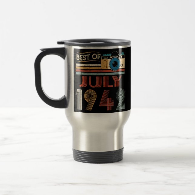 80 Vintage Birthday Gifts 80 Year Old Best Of Travel Mug (Left)