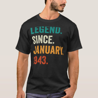 80 Year Old  80th Birthday Men Legend Since Januar T-Shirt