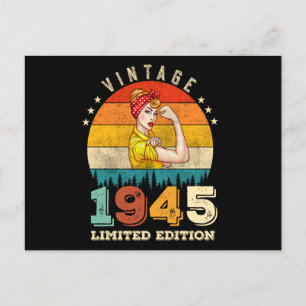 80 Year Old Bday 1945 Vintage 80th Birthday Women Postcard