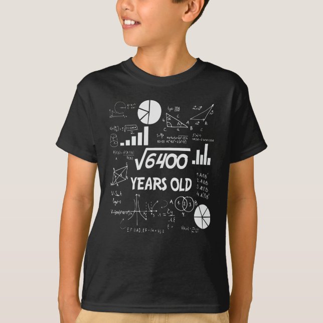 80 Year Old Bday Math Teacher 80th Birthday Gift T-Shirt (Front)