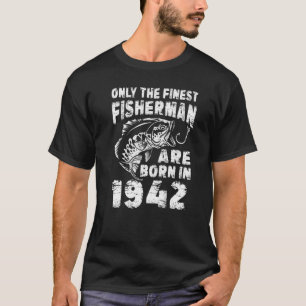 80 Year Old Fishing Fisherman 1942 80th Birthday V T-Shirt