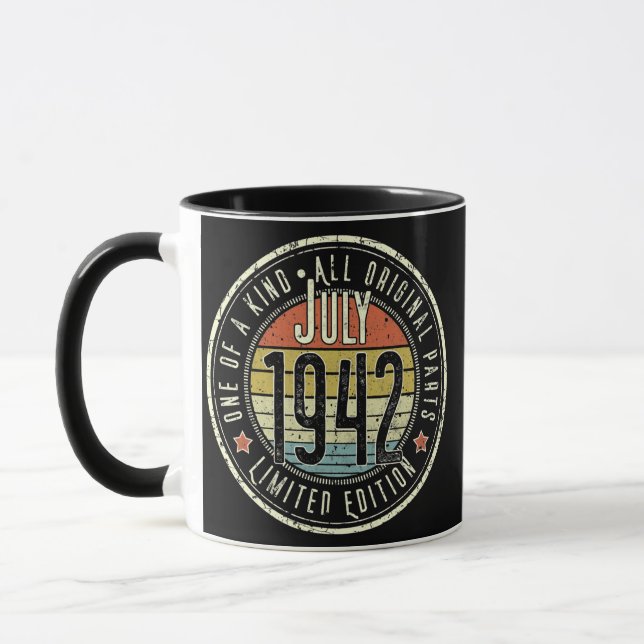 80 Year Old July 1942 Limited Edition 80th Mug (Left)