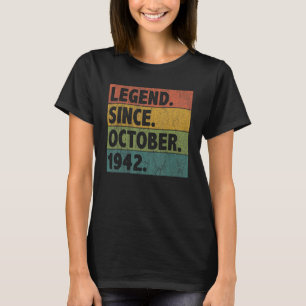 80 Year Old  Legend Since October 1942 80th Birthd T-Shirt