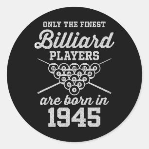 80 Year Old Pool Player 80th Birthday Billiards Classic Round Sticker