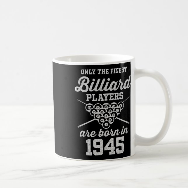 80 Year Old Pool Player 80th Birthday Billiards  Coffee Mug (Right)