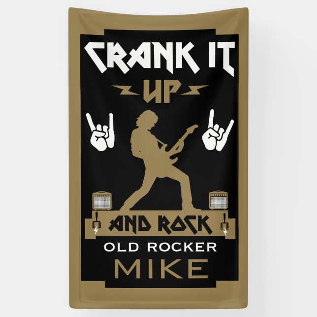 80 Year Old Rockers Birthday Banner (Vertical)