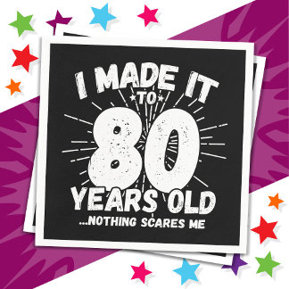 80 Year Old Sarcastic Meme Funny 80th Birthday Napkin