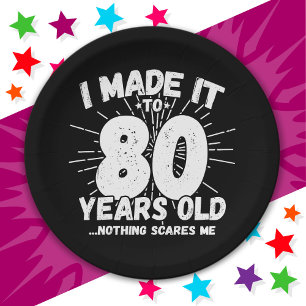 80 Year Old Sarcastic Meme Funny 80th Birthday Paper Plate