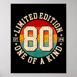 80 year old vintage 1946 limited edition 80th poster
