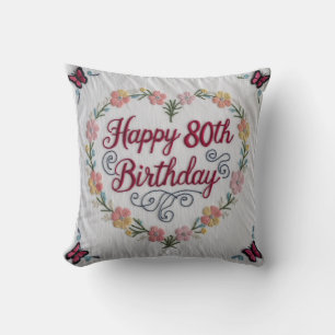 80 Years Loved” Throw Pillow: A Heartfelt Tribute  Cushion