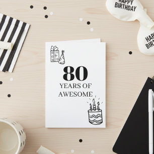 80 Years of Awesome 80th birthday Card