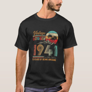 80 Years Old 80Th Birthday Decoration Vintage Octo T-Shirt