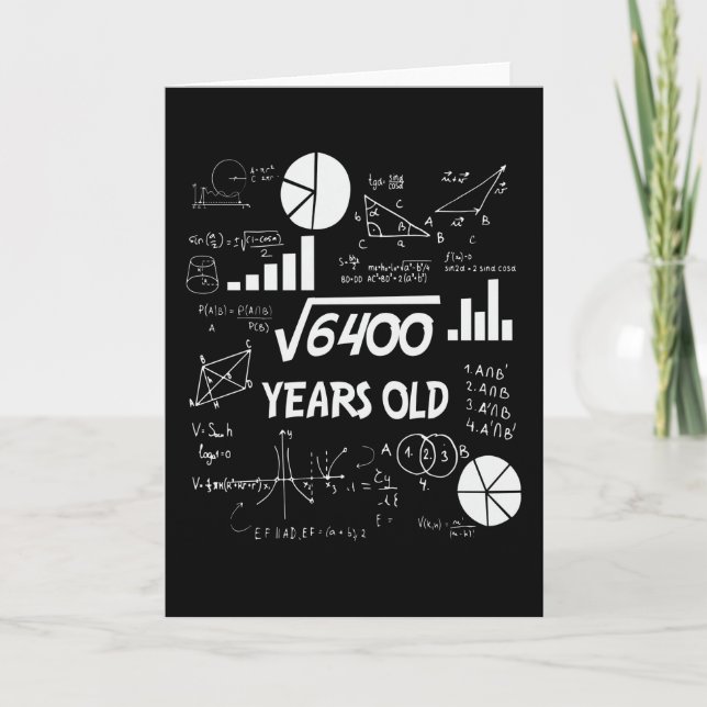 80 Years Old Bday Math Teacher 80th Birthday Gift Card (Front)