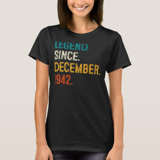 80 Years Old  Legend Since December 1942 80th Birt T-Shirt