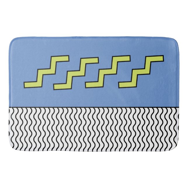 80s 90s Abstract Memphis Design Bath Mat (Front)