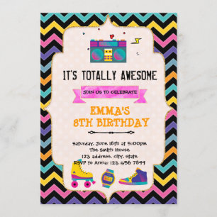 80s 90s birthday party invitation
