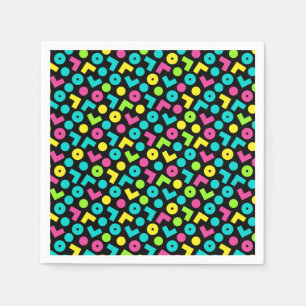 80's/90's Black & Neon Pattern Napkin