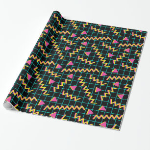 80's/90's Black & Neon Pattern Wrapping Paper