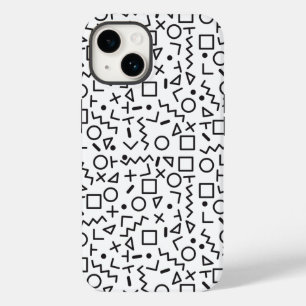 80's 90's Black & White Shapes Pattern  Case-Mate iPhone 14 Case