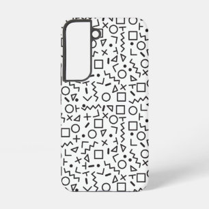 80's 90's Black & White Shapes Pattern  Samsung Galaxy Case