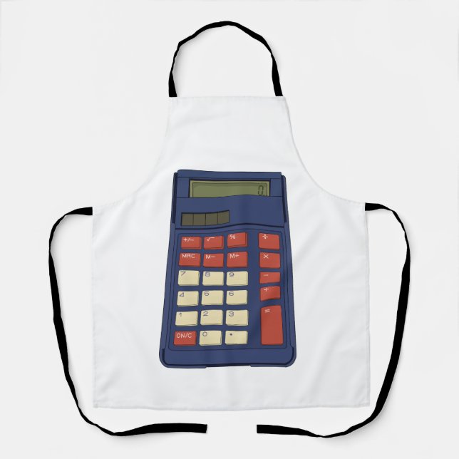 80's 90's Calculator Math School Nostalgia Apron (Front)