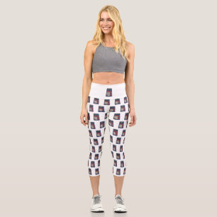 80's 90's Calculator Math School Nostalgia Capri Leggings